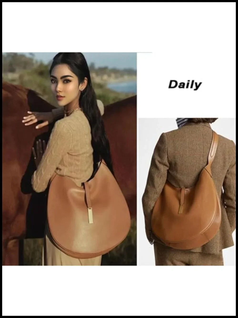 Suede & Split Leather Hobo Shoulder Bag Large Capacity Tote